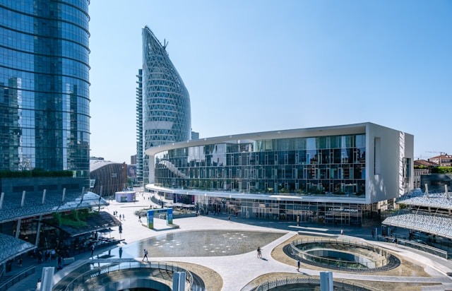 The Bosco Verticale towers in the Porta Nuova district of Milan